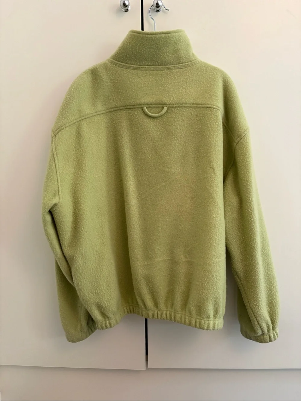 Rier Half-Zip Fleece Pullover Sweater in Light Lime